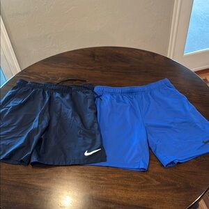 Nike Blue and Black Athletic Shorts. 2 pair. Size Large